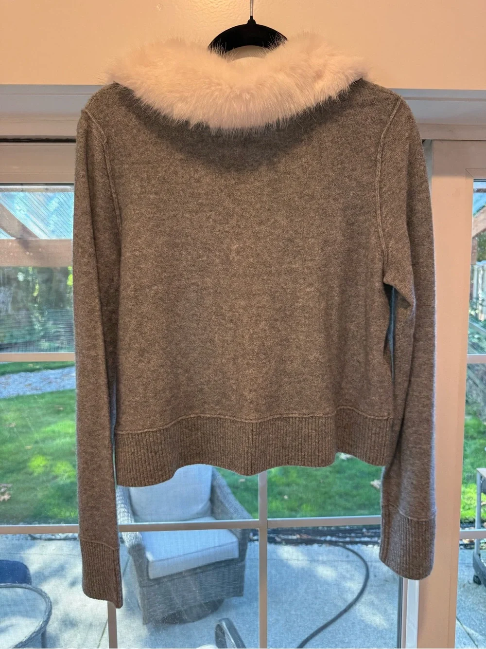 NWT Free People Nocturnal Faux Fur Collar Cardi! Size L
